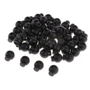 50Pcs Single Hole Spring Plastic Round Toggle Stopper Cord Locks End 15mm