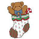 1 Set Stampted Cross Stitch Kit with Printed Sock Bear Patterns for DIY Crafts Supplies