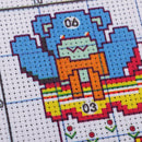 1 Set Stampted Cross Stitch Kit with Printed Sock Bear Patterns for DIY Crafts Supplies