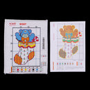 1 Set Stampted Cross Stitch Kit with Printed Sock Bear Patterns for DIY Crafts Supplies