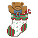 1 Set Stampted Cross Stitch Kit with Printed Sock Bear Patterns for DIY Crafts Supplies