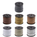 100 Yards 2.6mm Flat Suede PU Leather String Jewelry Making Thread Cord Grey