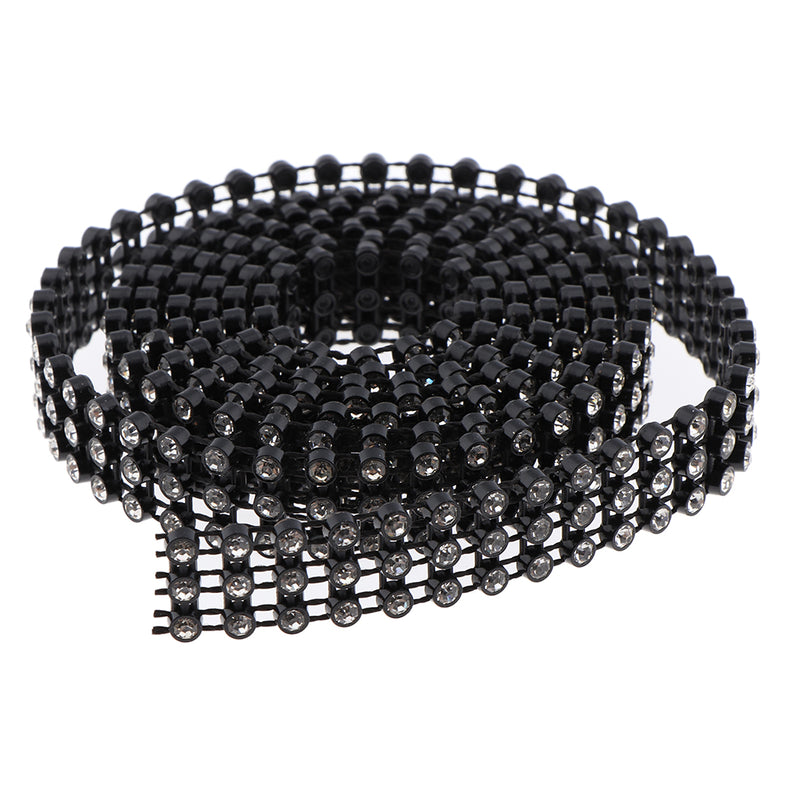 1 Yard 11mm Bling Beaded Rhinestone Chain Ribbon Trim Sewing Decoration Embellishments