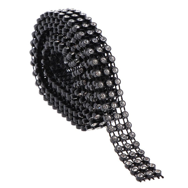 1 Yard 11mm Bling Beaded Rhinestone Chain Ribbon Trim Sewing Decoration Embellishments