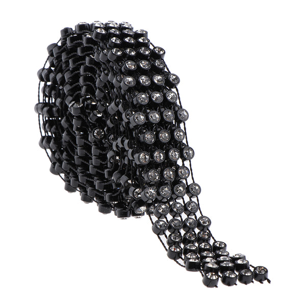 1 Yard 17mm Bling Beaded Rhinestone Chain Ribbon Trim Sewing Decoration Embellishments