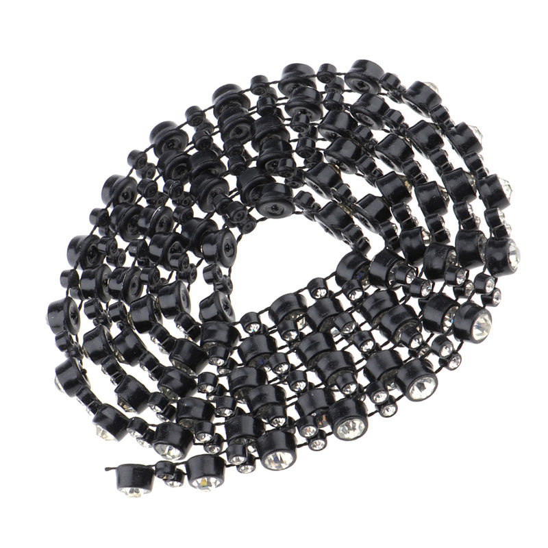1 Yard 7mm Bling Beaded Rhinestone Chain Ribbon Trim Sewing Decoration Embellishments