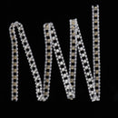 1 Yard Beaded Rhinestone Applique Headband Bridal Waist Belt Wedding Dress