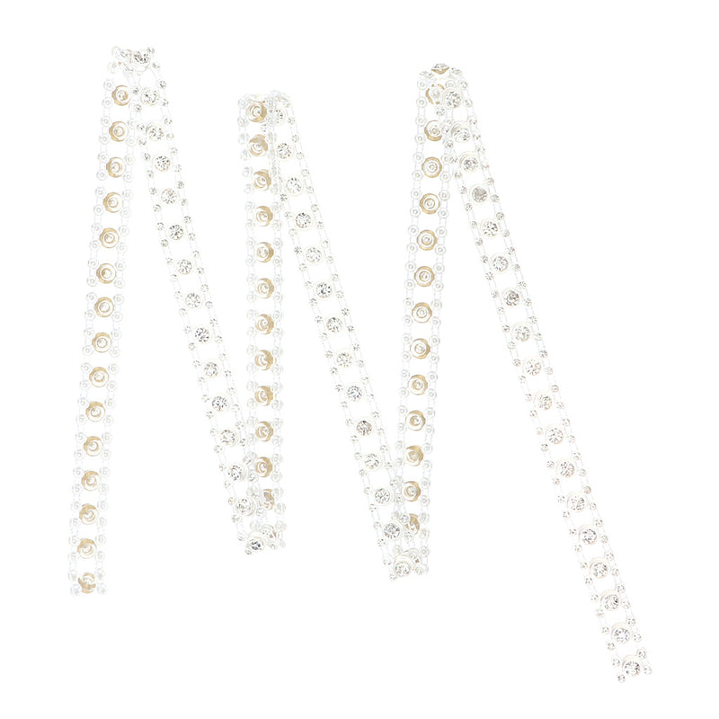 1 Yard Beaded Rhinestone Applique Headband Bridal Waist Belt Wedding Dress