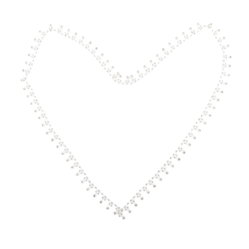 1 Yard Round Diamante Rhinestone Chain Trim Wedding Dress Belt Bridal Bead Applique White 14mm