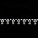 1 Yard Round Diamante Rhinestone Chain Trim Wedding Dress Belt Bridal Bead Applique White 14mm