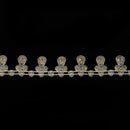 1 Yard Round Diamante Rhinestone Chain Trim Wedding Dress Belt Bridal Bead Applique White 14mm