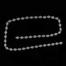 1 Yard Plastic Withe Rhinestone Applique Chain Trim Single Row Round Diamante for Sewing, DIY Crafts