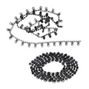 1 Yard Plastic Black 5mm Rhinestone Applique Chain Trim Single Row Round Diamante for Sewing, DIY Crafts