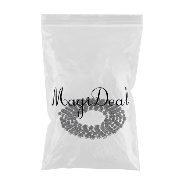 1 Yard Plastic Black 5mm Rhinestone Applique Chain Trim Single Row Round Diamante for Sewing, DIY Crafts