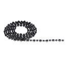 1 Yard Plastic Black 5mm Rhinestone Applique Chain Trim Single Row Round Diamante for Sewing, DIY Crafts