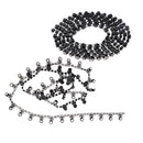 1 Yard Plastic Black 5mm Rhinestone Applique Chain Trim Single Row Round Diamante for Sewing, DIY Crafts