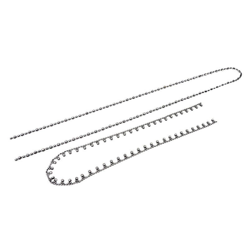 1 Yard Plastic Black 5mm Rhinestone Applique Chain Trim Single Row Round Diamante for Sewing, DIY Crafts