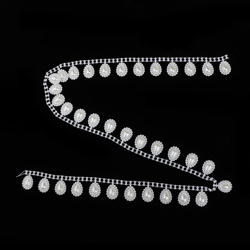 1 Yard Waterdrop Rhinestone Chain Crystal Trim Ribbon DIY Wedding Dress Decor