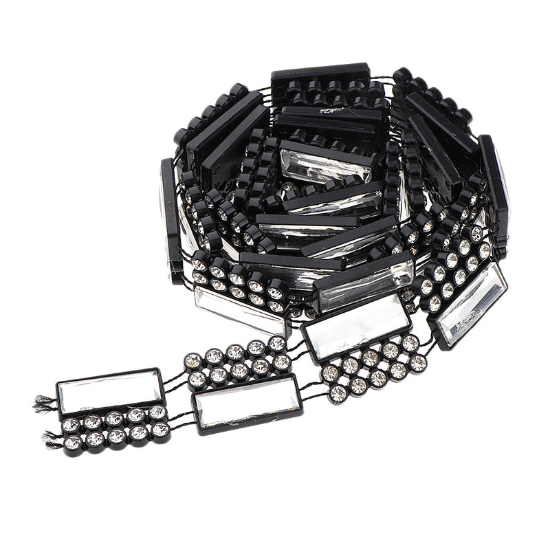 1 Yard Geometric Rhinestone Chain Crystal Trim Ribbon DIY Wedding Dress Decor