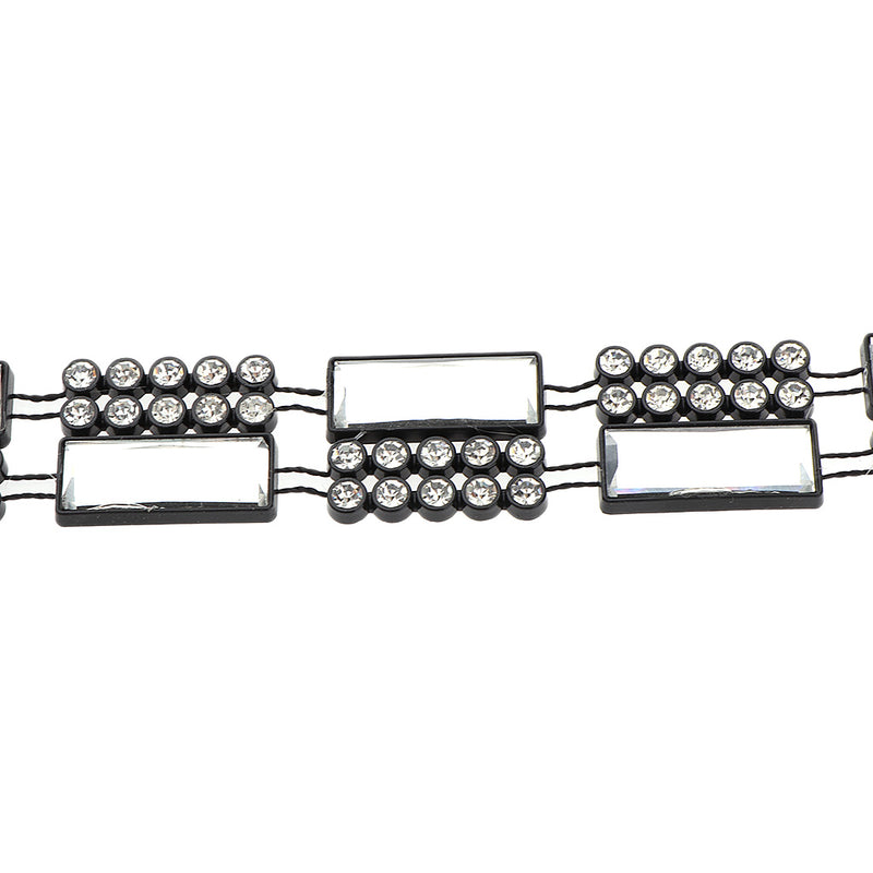 1 Yard Geometric Rhinestone Chain Crystal Trim Ribbon DIY Wedding Dress Decor