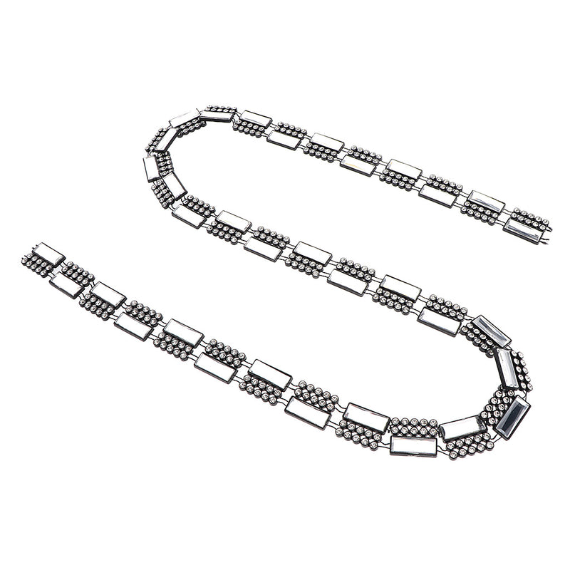 1 Yard Geometric Rhinestone Chain Crystal Trim Ribbon DIY Wedding Dress Decor
