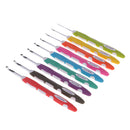 9Pcs Aluminum Crochet Hook With Soft Grip Handles Knitting Weaving Needles Assorted Size 2.0mm to 6.0mm