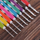 9Pcs Aluminum Crochet Hook With Soft Grip Handles Knitting Weaving Needles Assorted Size 2.0mm to 6.0mm