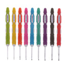 9Pcs Aluminum Crochet Hook With Soft Grip Handles Knitting Weaving Needles Assorted Size 2.0mm to 6.0mm