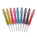 9Pcs Aluminum Crochet Hook With Soft Grip Handles Knitting Weaving Needles Assorted Size 2.0mm to 6.0mm