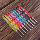 9Pcs Aluminum Crochet Hook With Soft Grip Handles Knitting Weaving Needles Assorted Size 2.0mm to 6.0mm