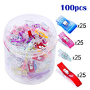 100 Pieces Mixed Style Multipurpose Sewing Clips For Quilting Crafting with Plastic Box