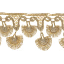 1 Yard Golden Fan-Shaped Lace Trims Embroidered Applique For Dress Bag Clothing Cushion Curtain Decor