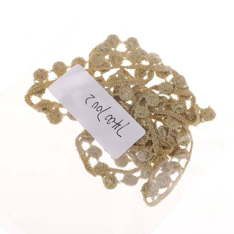 1 Yard 11mm Metallic Embroidered Lace Trim Ribbon Wedding Applique DIY Sewing Craft