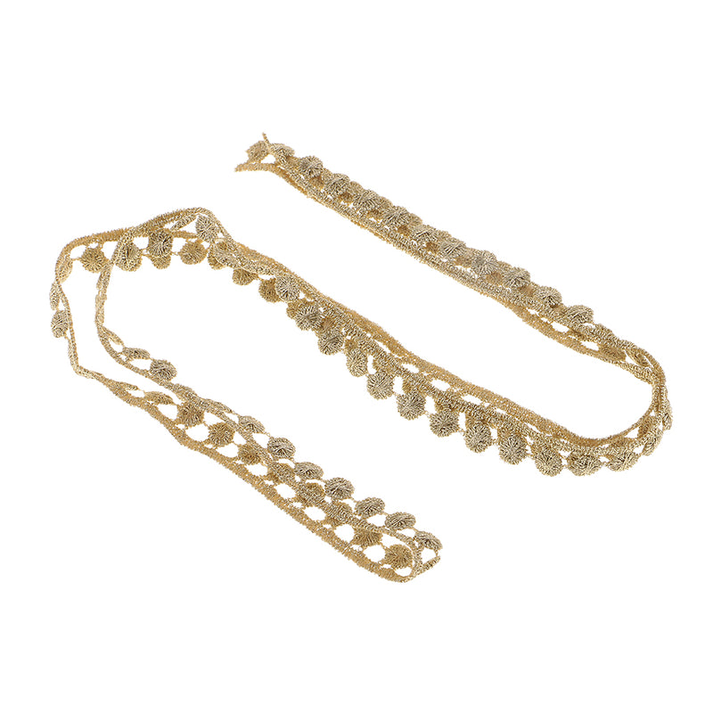 1 Yard 11mm Metallic Embroidered Lace Trim Ribbon Wedding Applique DIY Sewing Craft