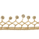 Golden Metallic Embroidery Lace Trim By Yard 2cm Wide Sewing Supplies DIY Motif Applique