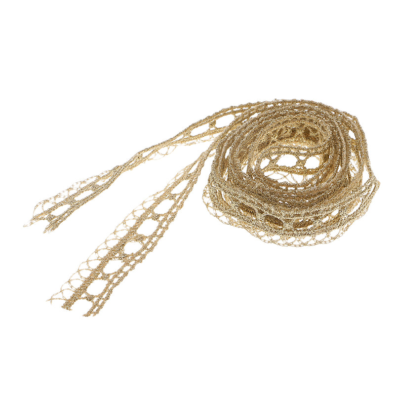 1 Yard Metallic Embroidered Lace Trim Ribbon Wedding Applique DIY Sewing Crafts 15mm