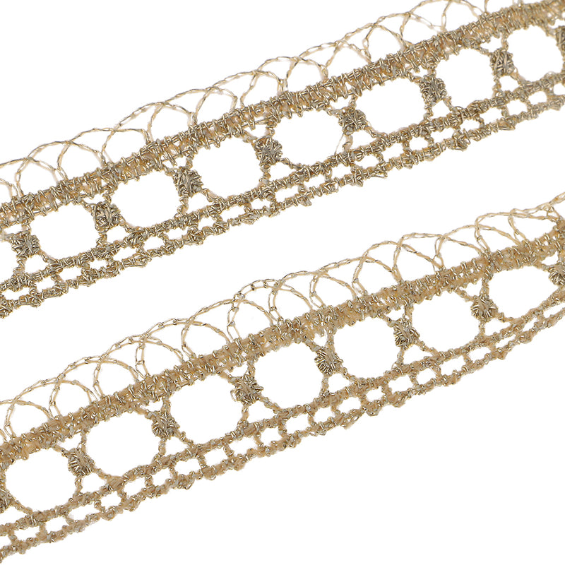 1 Yard Metallic Embroidered Lace Trim Ribbon Wedding Applique DIY Sewing Crafts 15mm