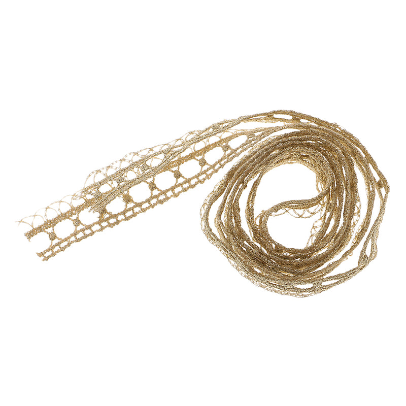 1 Yard Metallic Embroidered Lace Trim Ribbon Wedding Applique DIY Sewing Crafts 15mm