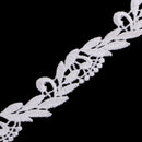 White Leaf Pattern Cotton Crochet Lace Collar Neckline Trim Sew on Appliques for Sewing Supplies