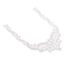 White Leaf Pattern Cotton Crochet Lace Collar Neckline Trim Sew on Appliques for Sewing Supplies