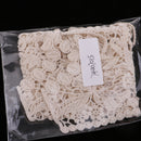 1 Piece Beige Cotton Embroidery Lace Trim Sewing Appliques for Women Girls Sweater Dress Bag Decoration