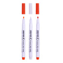 3 Pieces 2mm T-Shirt Permanent Fabric Paint Marker Pen Textile Clothes Shoes DIY Craft Orange White