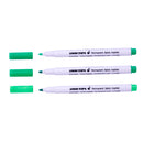 3 Pieces Permanent Fabric T-Shirt Liner Marker Pens Textile Paint Cloth Painting Supplies Green