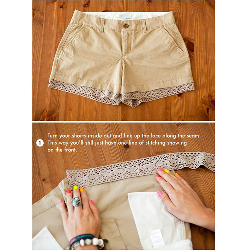 1 Yard Flower Applique Embroidered Lace Trim Ribbon Dress DIY Sewing Craft