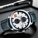 CURREN 8324 Chronometer Casual Style Male Sport Watch Leather Strap Analog Quartz Watch
