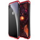 Luphie Protective Case For iPhone XR Metal Bumper+9H Clear Tempered Glass Back Shell