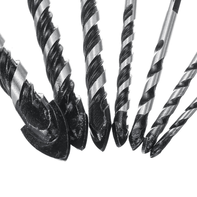 7pcs 3/4/5/6/8/10/12mm Triangle Twist Drill Bit Concrete Glass Ceramic Tile Marble Drill Bit Set