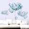 2pcs Large Blue Flower DIY Wall Sticker Art Stickers Vinyl Quote Decal Home Decor
