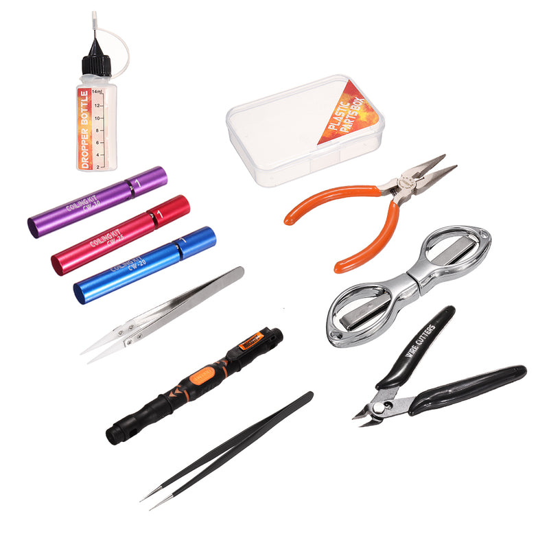 JAKEMY JM-P16 12 in 1 DIY Electronic Atomizer Coil Jig Tool Bag Accessories Vape Hand Tool  Screwdriver Plier Kit