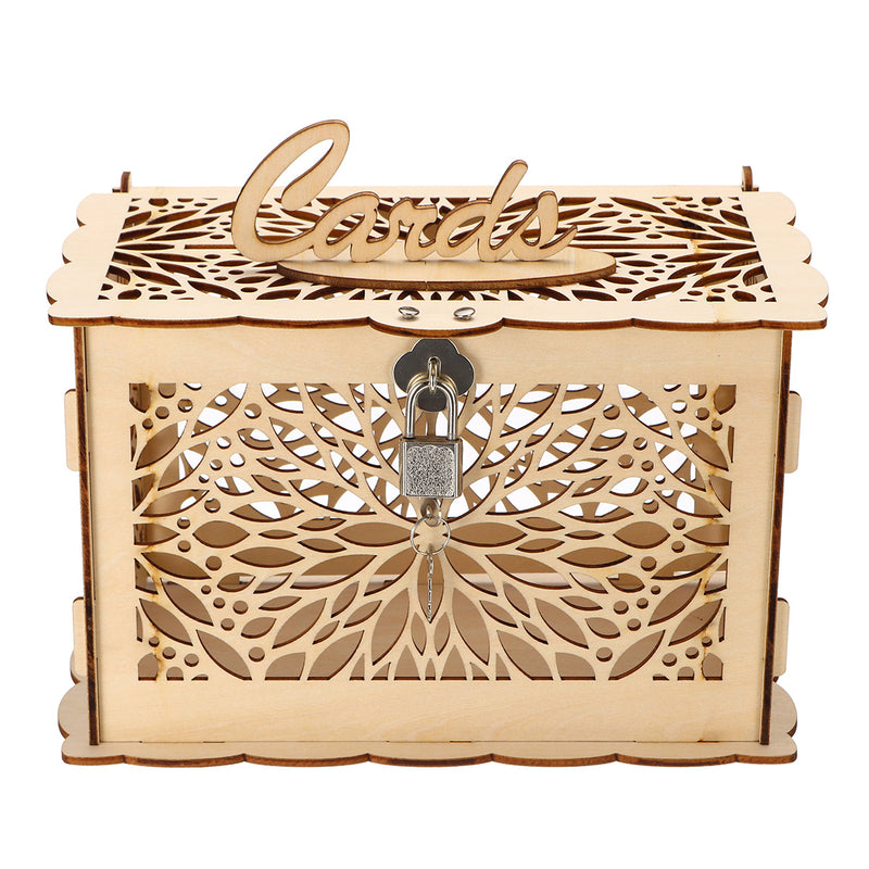 Wooden Wedding Card Box Collection Gift Card Post Boxes Weddings Decor With Lock